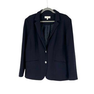 Talbots Navy Knit Blazer Jacket 14W